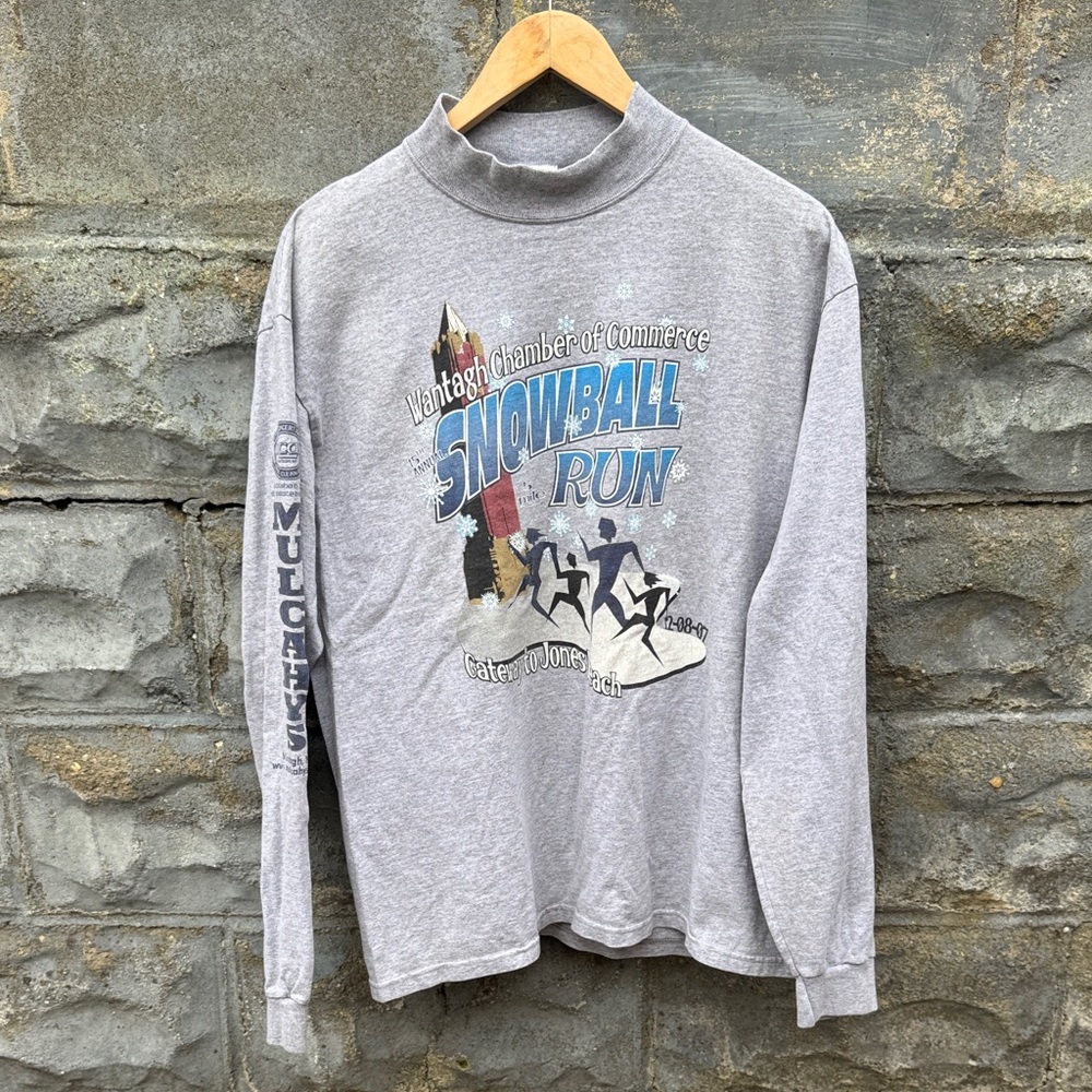 Vintage Wantagh Long Island Snowball run long sleeve tee large Y2K marathon race